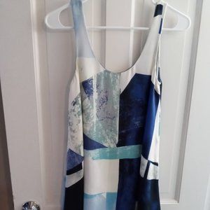 Aritzia silk abstract pattern dress xxs